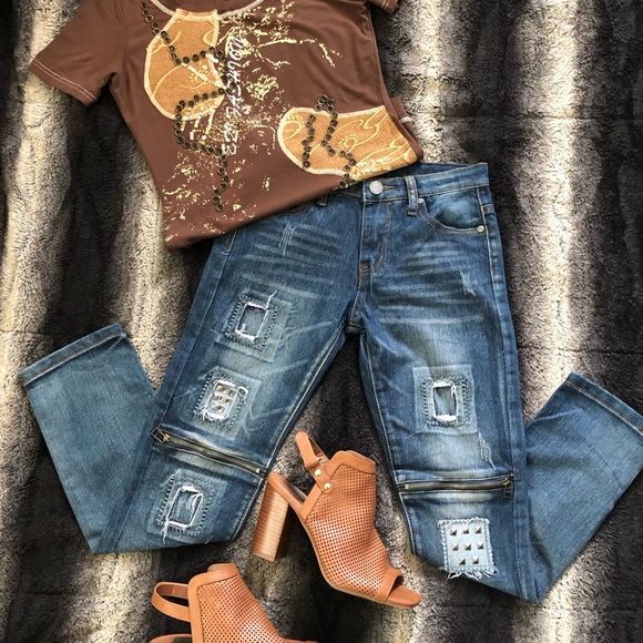 NWT New York Premium Distressed Skinny Jeans - Picture 4 of 4